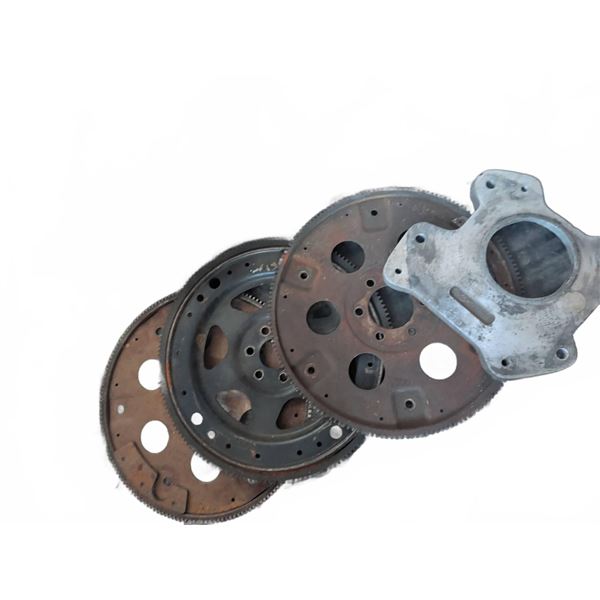 Automotive Engine Parts Assortment: Flywheels, Connecting Rods, Brackets