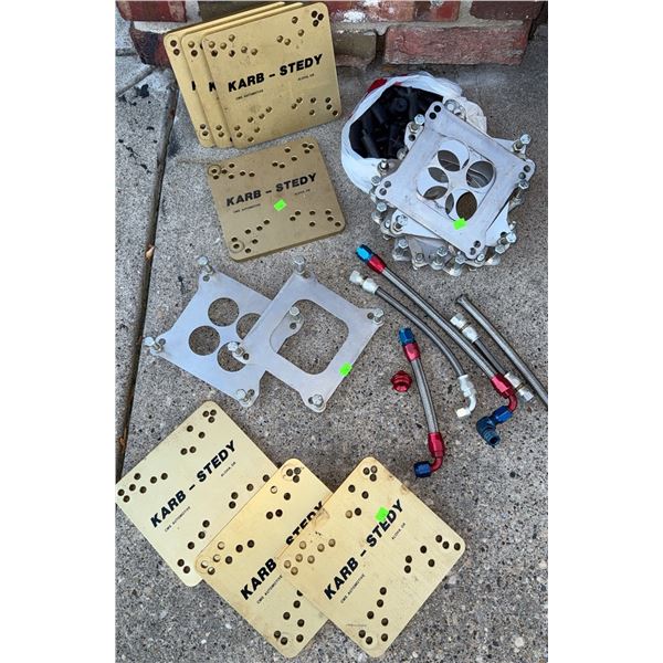 KARB-STEDY Carburetor Base Plates and Fittings Lot