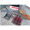 Image 1 : Tools: Two Hand Saws, Battery Charger, Bench Vise, Tie Down Straps