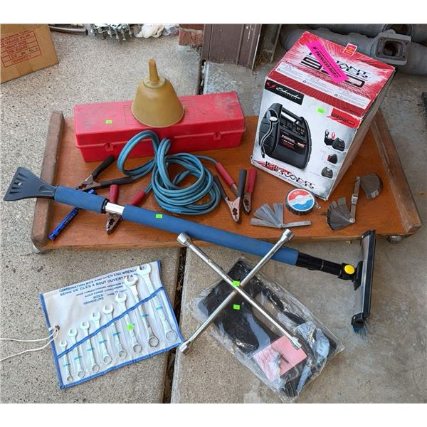 Automotive Tool Lot with Schumacher 950 Peak Amp Jump Starter and Wrenches