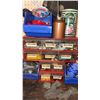 Image 3 : Workbench Lot With Oil Cans, WD-40, Parts Bins, and Assorted Hardware