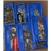 Image 1 : Hardware Fasteners and Clamps in Blue Plastic Bins