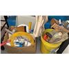 Image 1 : Household and Utility Items Including Extension Cord and Containers