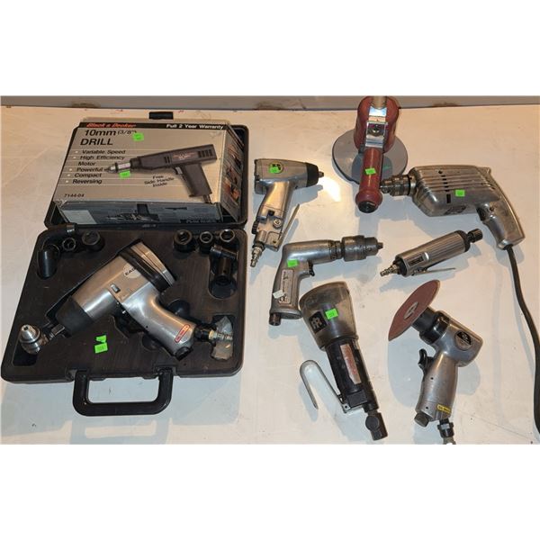 Air and Electric Power Tools Including Black & Decker Drill