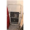 Image 3 : Stack of Palm Red Plastic Milk Crates and Folding Step Stool
