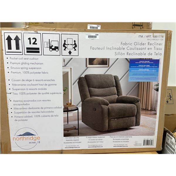 Northridge Home Fabric Glider Recliner Chair