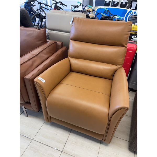 Tan Faux Leather Armchair 32 x 32 x 40 Inches