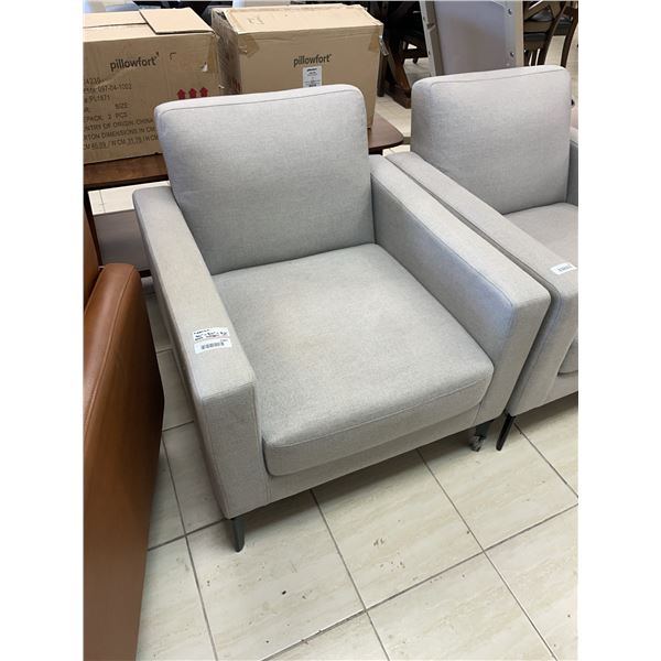 Modern Grey Upholstered Armchair 28x28x33 in