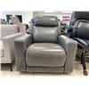 Image 3 : Grey Leather Power Recliner Chair with USB Port