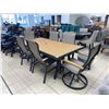 Image 10 : Outdoor Dining Set Metal Faux Wood Table 6 Chairs