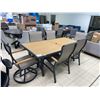 Image 2 : Outdoor Dining Set Metal Faux Wood Table 6 Chairs