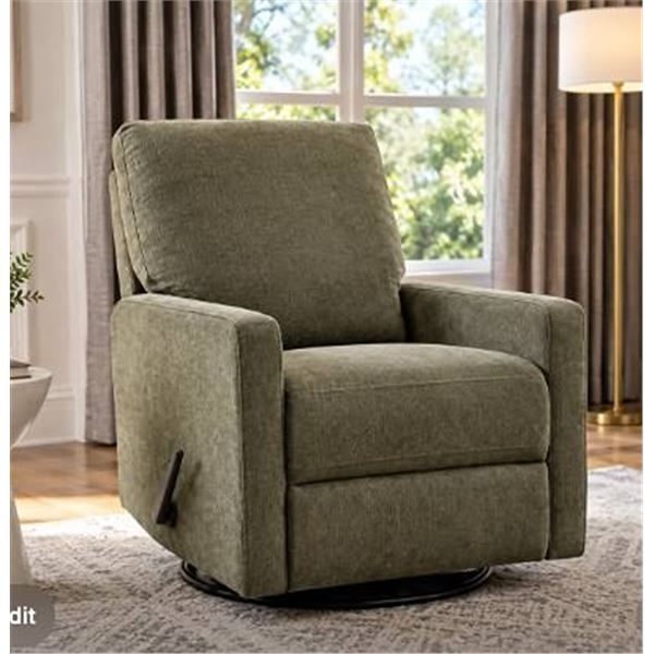 True Innovations Fabric Swivel Glider Recliner Chair