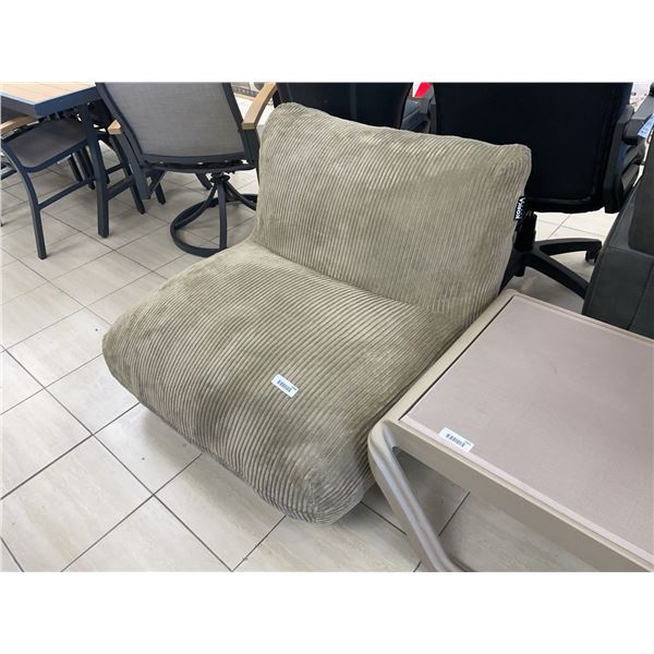 Beige Corduroy Lounge Chair 36x36x28 Inches