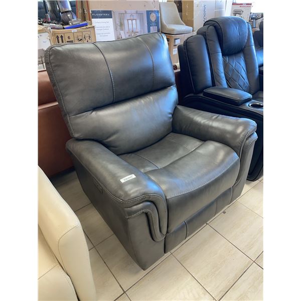 Grey Reclining Leather Armchair with USB Port 28x40x38 !NO POWER CABLE!