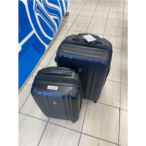 2 Black Hard Shell Suitcases With Wheels