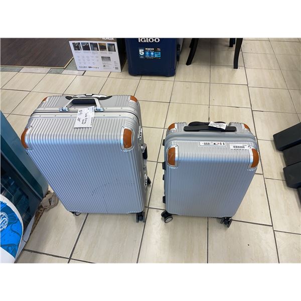 LETOME 2-Piece Silver Hardshell Luggage Set
