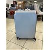 Image 2 : Silver Hardside Spinner Suitcase with Brown Trim
