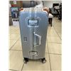 Image 5 : Silver Hardside Spinner Suitcase with Brown Trim