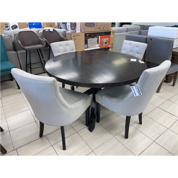 5 Piece Dining Set, Wood Table, Four Upholstered Chairs !NO HARDWARE!
