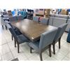 Image 1 : 9 Piece Dining Set Wood Table and Grey Chairs