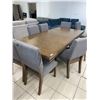 Image 8 : 9 Piece Dining Set Wood Table and Grey Chairs