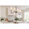 Image 1 : Modern 4-Light Chandelier Fixture, Black