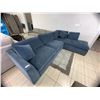 Image 2 : Blue Sectional Sofa With Chaise 120" x 80"