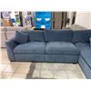 Image 4 : Blue Sectional Sofa With Chaise 120" x 80"