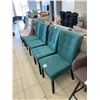 Image 1 : 4 Teal Upholstered Dining Chairs