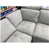 Image 10 : Sectional Grey Fabric Sofa With Ottoman