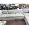 Image 13 : Sectional Grey Fabric Sofa With Ottoman