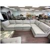 Image 14 : Sectional Grey Fabric Sofa With Ottoman
