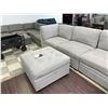 Image 6 : Sectional Grey Fabric Sofa With Ottoman