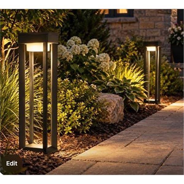 Prismax Solar Pathway Bollard Lights Set of 2