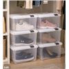 Image 1 : IRIS 45QT Clear Storage Bin with Buckles, 6-pack