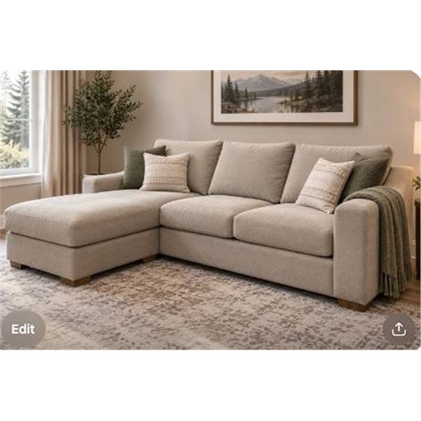 Thomasville 2-Piece Fabric Sofa with Reversible Chaise