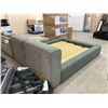 Image 6 : Large Upholstered Platform Bed Frame 101x80x33in