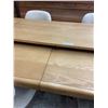 Image 16 : Oak Extendable Dining Table with 6 Upholstered Chairs 18x40"