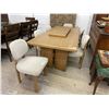 Image 2 : Oak Extendable Dining Table with 6 Upholstered Chairs 18x40"