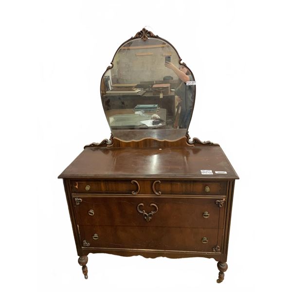 Wooden Dresser with Mirror 44x20x36.5 Inches