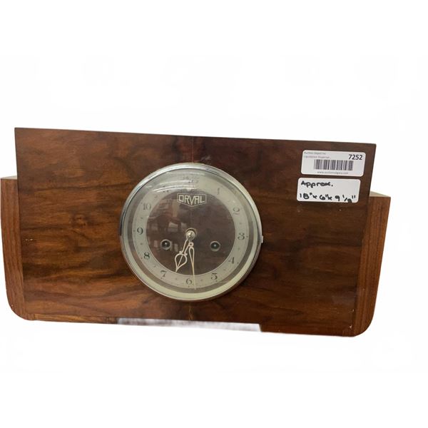 Orval Wood Case Mantel Clock Approx 18x6x9in