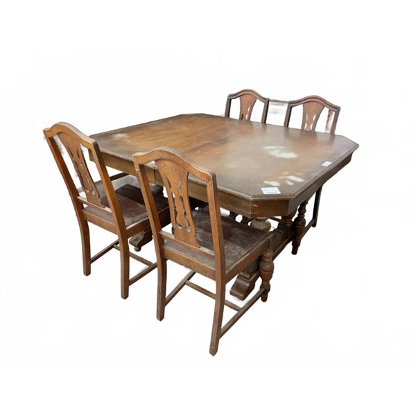 Wood 7-Piece Dining Set and Glass China Cabinet