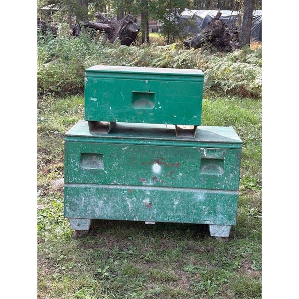 Green Lee Storage Box- Metal x 2