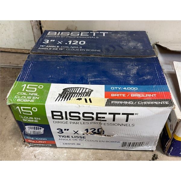 Bissett 3” x .120/15degree angle coil nails NEW