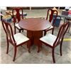 Image 1 : Mahogany Style Pedestal Dining Set w/4 Chairs