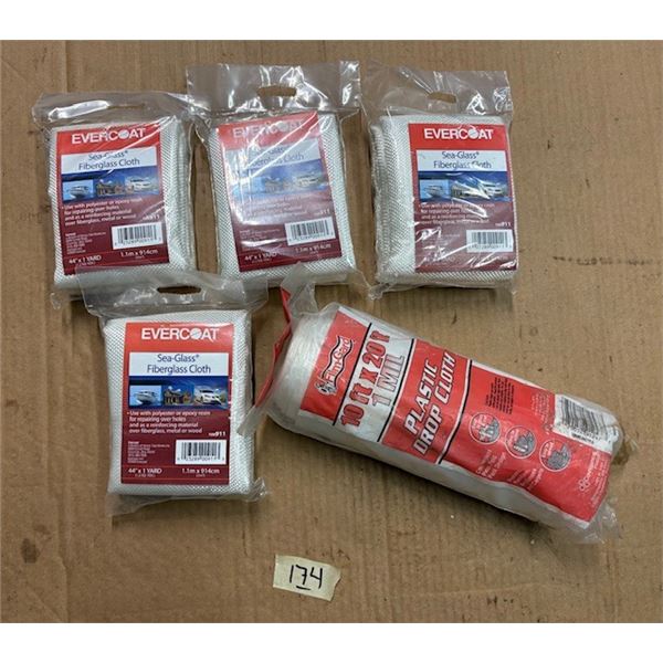 Sea Glass Fibre Glass Cloth x 5