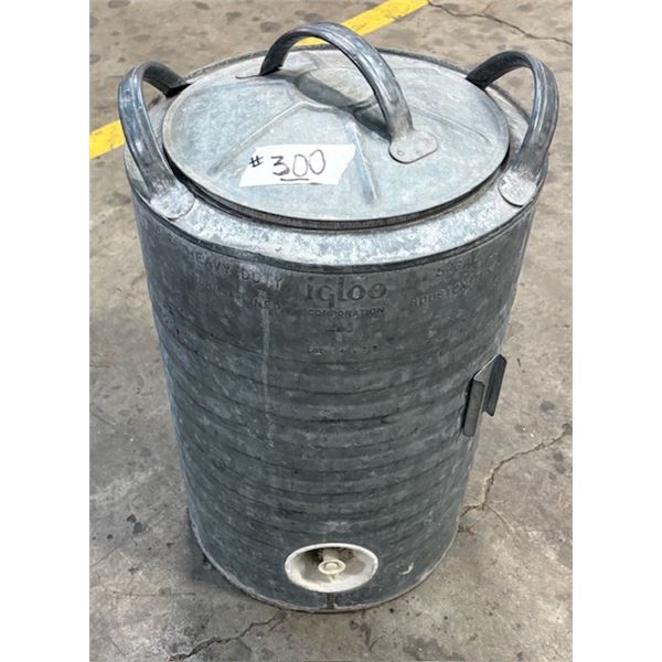 Vintage igloo water, metal cooler