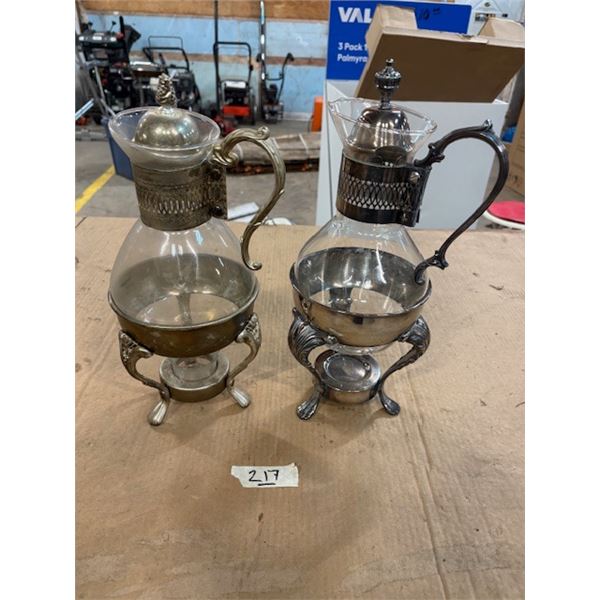 Vintage Silver Plated Coffee Decanter x2