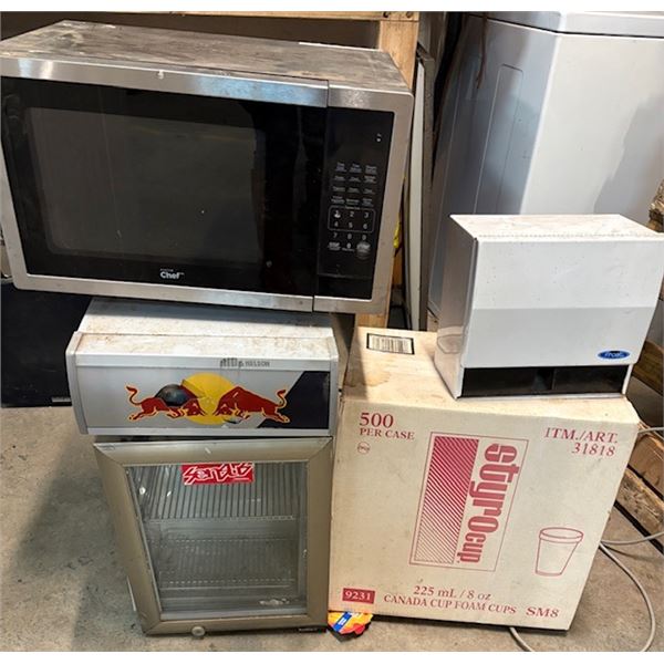 Red Bull fridge and microwave