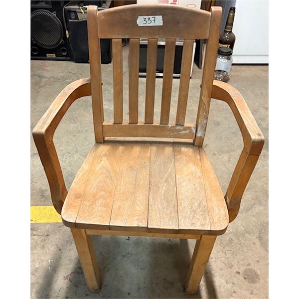 Mission style wooden armchair
